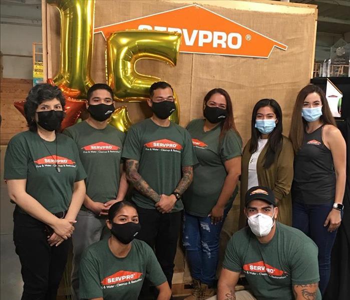 Employees at SERVPRO of Whittier's 15th anniversary. 