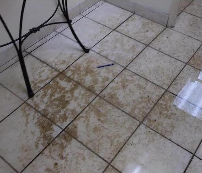 A room flooded in a home.